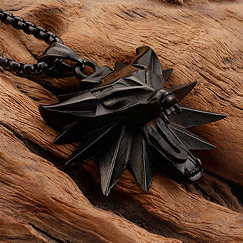 Goth Style Wolf Head Pendant - Black | GothReal