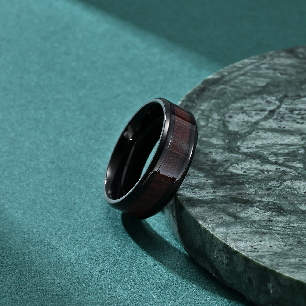 Goth Style Wood Grain Drip Ring | GothReal
