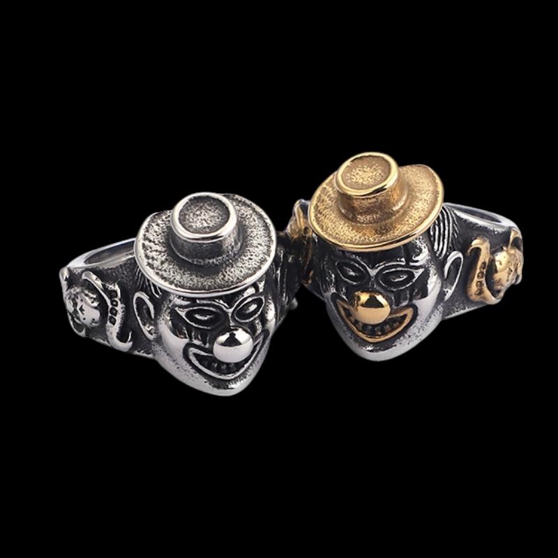 Ghost Face Clown Ring Rings - GOTH-REAL