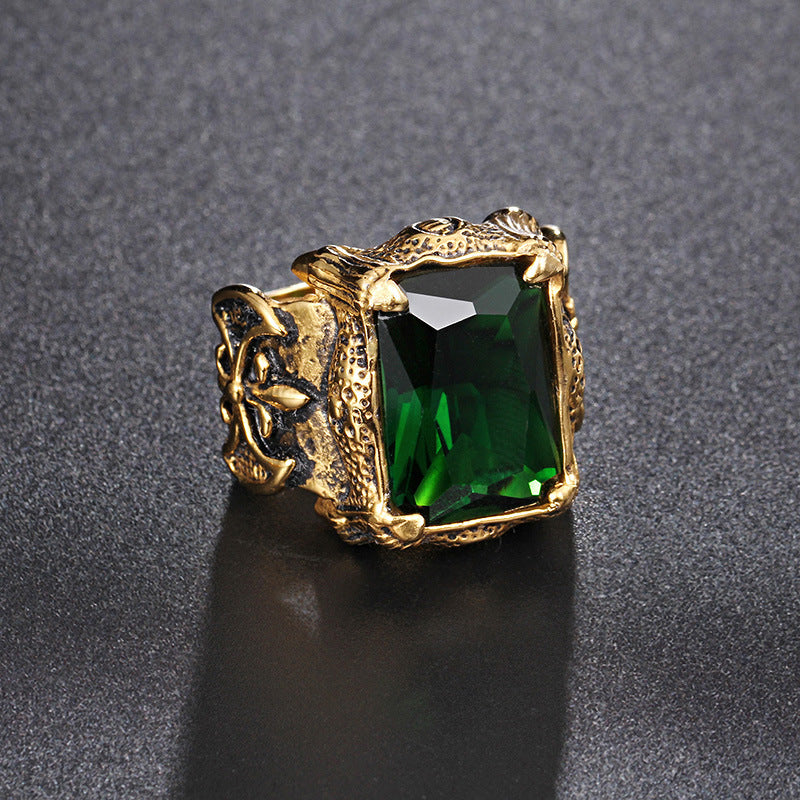 Gothic Gemstone Ring Rings - GOTH-REAL