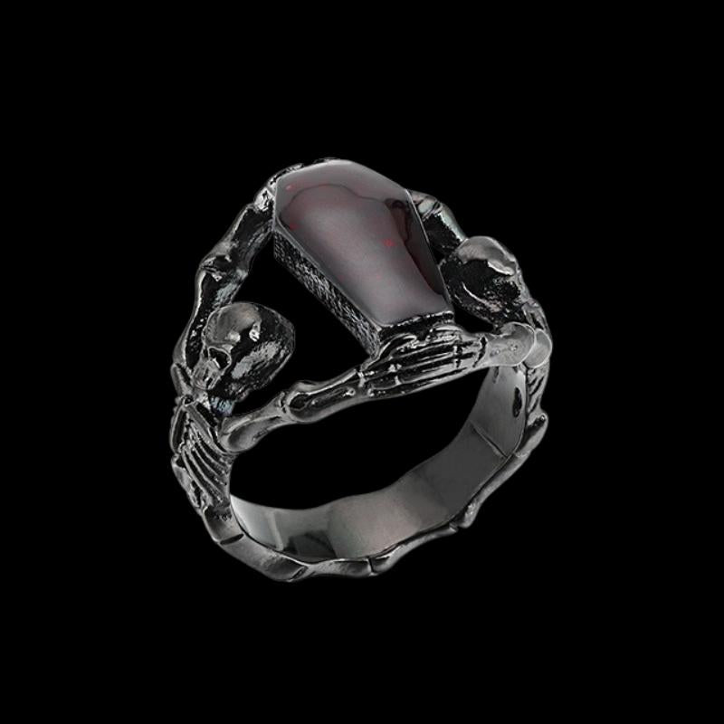 Gothic Vampire Coffin Ring Black Rings - GOTH-REAL