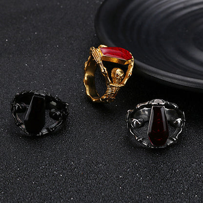 Gothic Vampire Coffin Ring Rings - GOTH-REAL