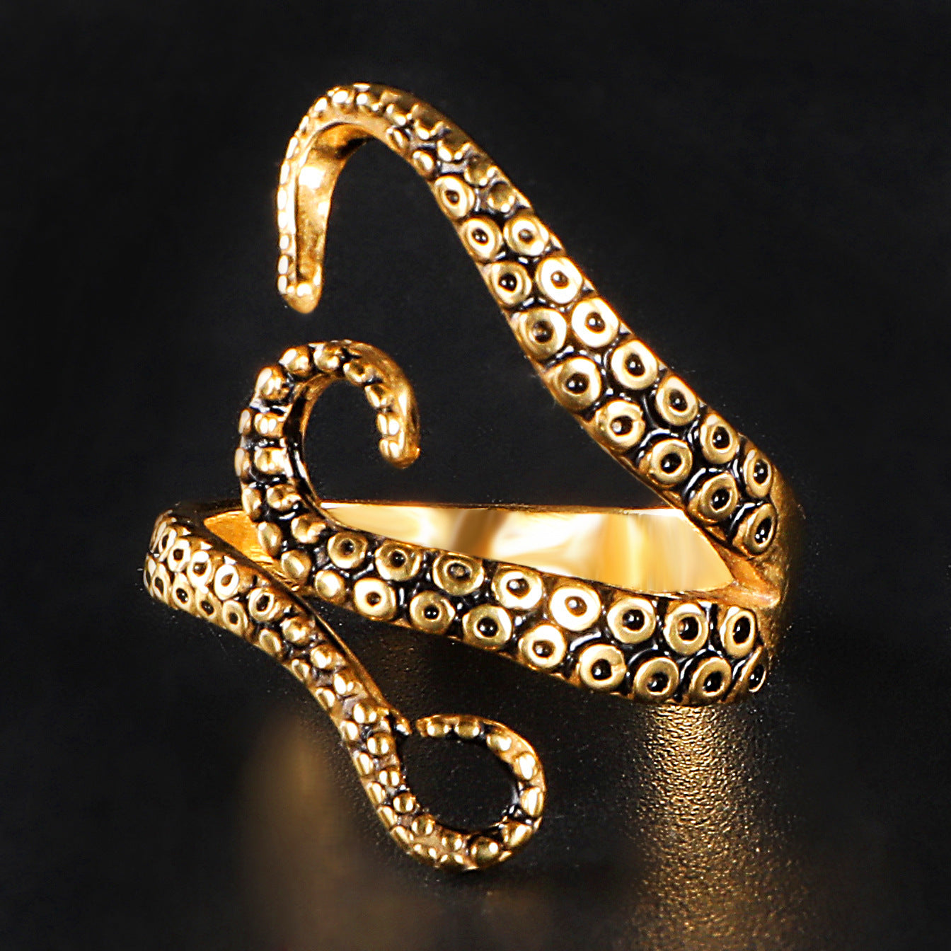 Octopus Arms Ring Gold Rings - GOTH-REAL
