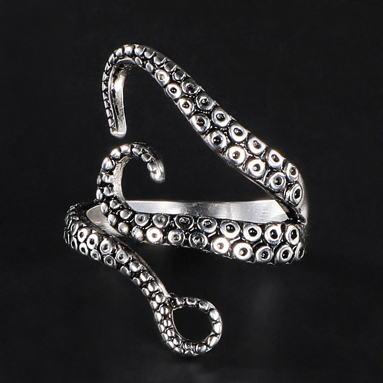 Octopus Arms Ring Silver Rings - GOTH-REAL