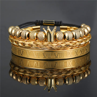 Roman Crown Braided Bracelet Bracelets - GOTH-REAL