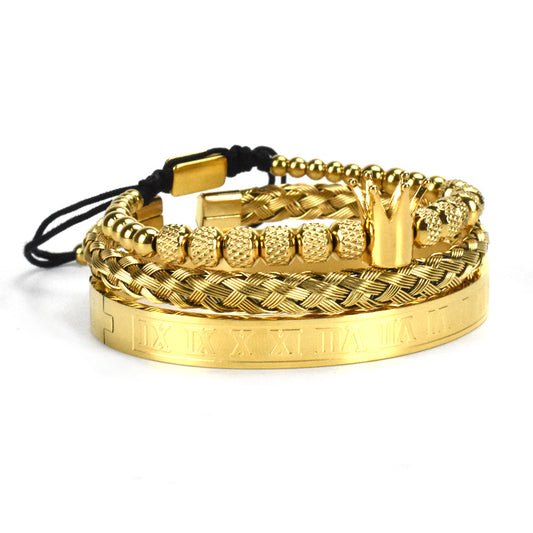 Roman Crown Braided Bracelet Bracelets - GOTH-REAL