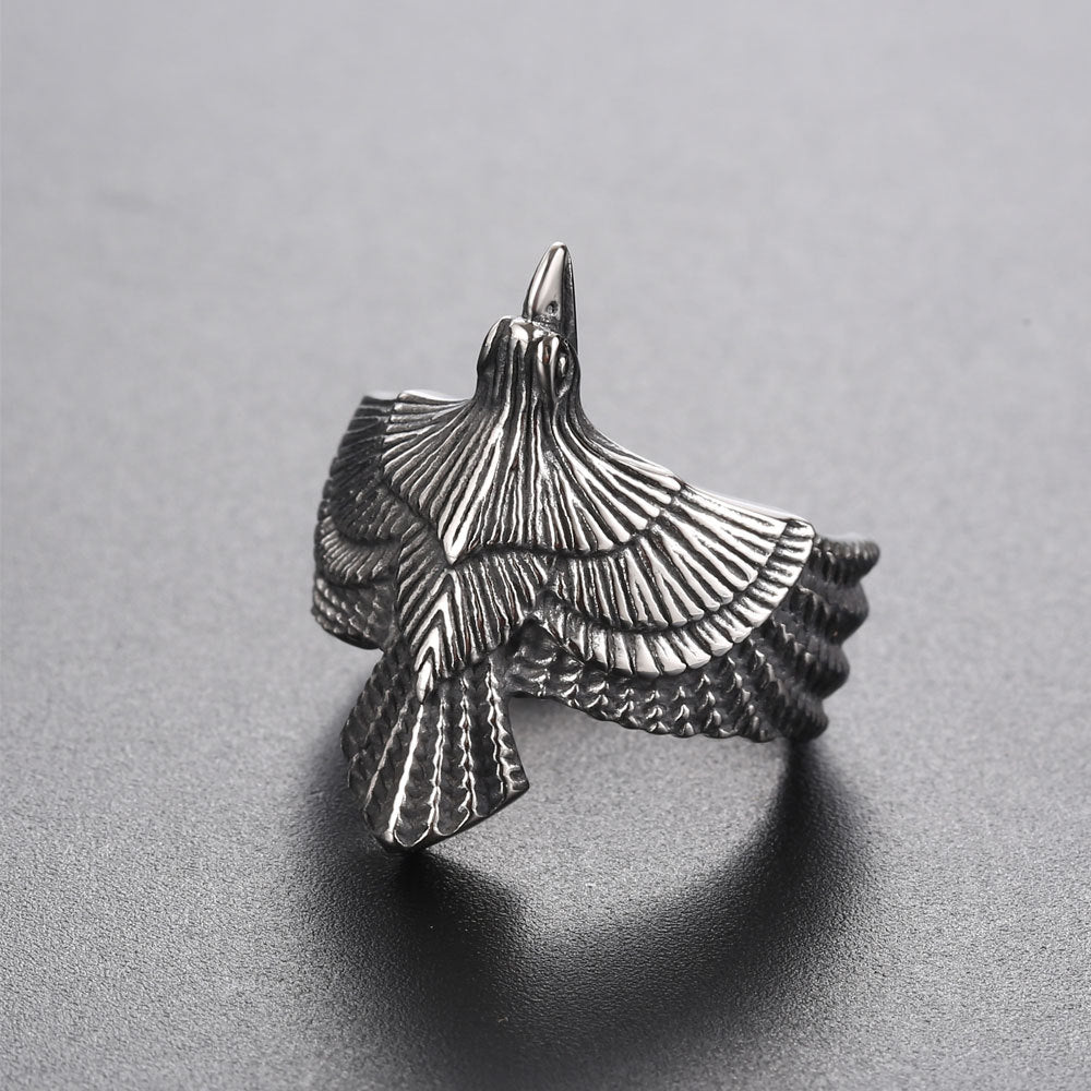Viking Eagle Ring Silver Rings - GOTH-REAL